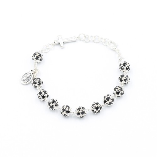 alt=Bransoletka PRECIOSA 8mm czarny z wysokiej jakości kryształami Preciosa oplecionymi wzorem ze stopu znalu, plik bransoletka-preciosa-8mm-czarny-crystals-1.jpg.webp
