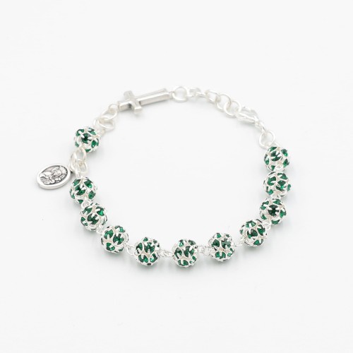 alt=Bransoletka PRECIOSA 8mm emerald z wysokiej jakości kryształami Preciosa oplecionymi wzorem ze stopu znalu, plik bransoletka-preciosa-8mm-emerald-crystals-1.jpg.webp