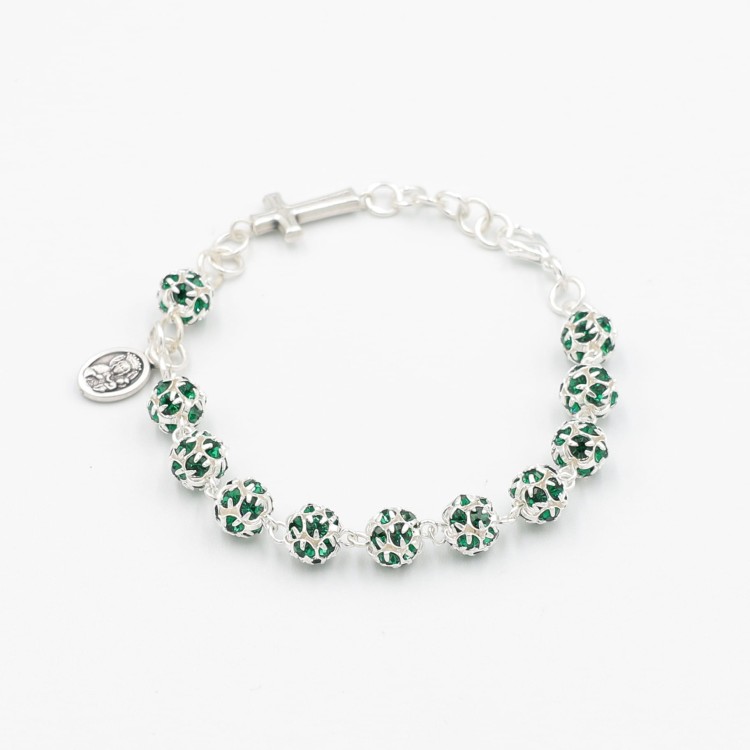 alt=Bransoletka PRECIOSA 8mm emerald z wysokiej jakości kryształami Preciosa oplecionymi wzorem ze stopu znalu, plik bransoletka-preciosa-8mm-emerald-crystals-1.jpg.webp
