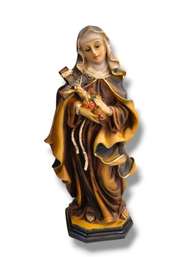 Święta Teresa 19 cm ciemnobrązowa podstawa.jpg