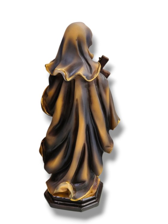 Święta Teresa płaszcz brązowo złoty detal.jpg