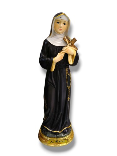 Święta Rita 30 cm okrągła złota podstawa napis S.RITA.jpg