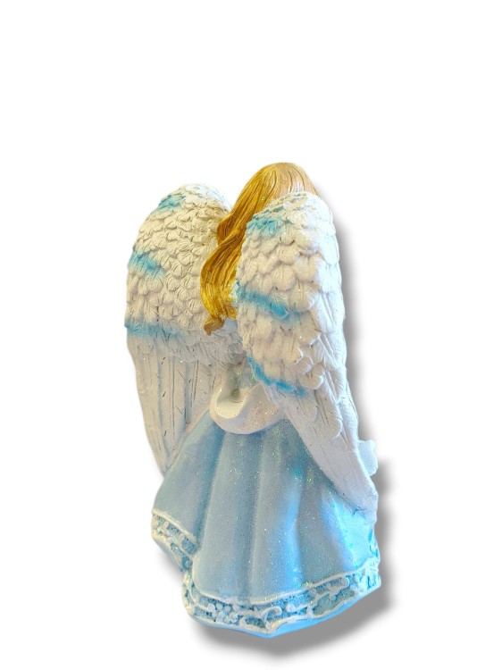 Uroczy Aniołek dla dziecka 23 cm polyresin niebiesko-biały.jpg