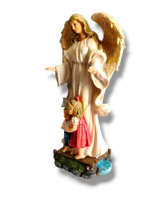 Figura Anioł Stróż z dziećmi 31 cm – rozłożone skrzydła 810 g.jpg