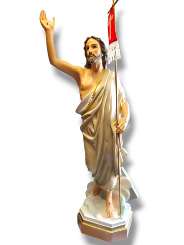 Jezus Zmartwychwstały figura procesyjna 95 cm 4,9 kg w szacie ecru ze złotymi zdobieniami.jpg