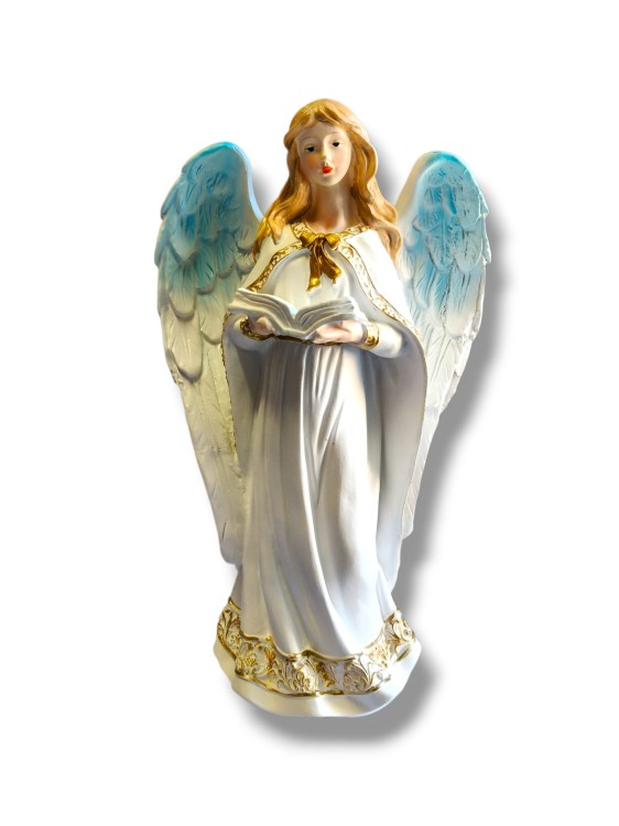 Anioł 30 cm figura włoska – widok tylni z pięknymi skrzydłami i detalami szaty (2).jpg