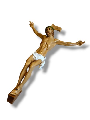 Figura Jezusa Ukrzyżowanego do krzyża 30 cm z tabliczką INRI.jpg