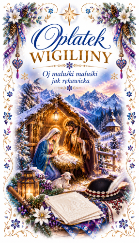 Opłatki wigilijne 3 duże i 2 małe w komplecie, świeże grube opłatki z wzorami religijnymi