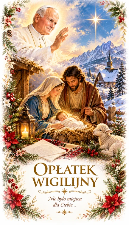 Opłatki wigilijne 3 duże i 2 małe, świeże grube opłatki z religijnymi wzorami na Wigilię